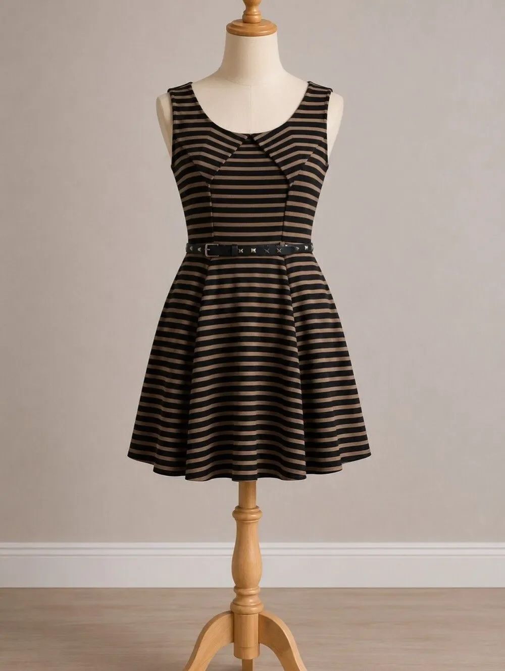 Double Zero Black and Gray A-Line Sundress